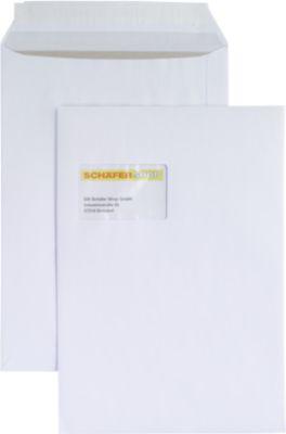 Versandtasche, C4, Papprückwand und Haftklebung, mit Fenster, weiß, 125 St.
