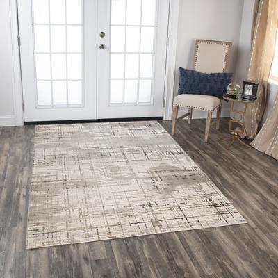Alora Decor Graystone Abstract Lines Ivory Polyester Area Rug