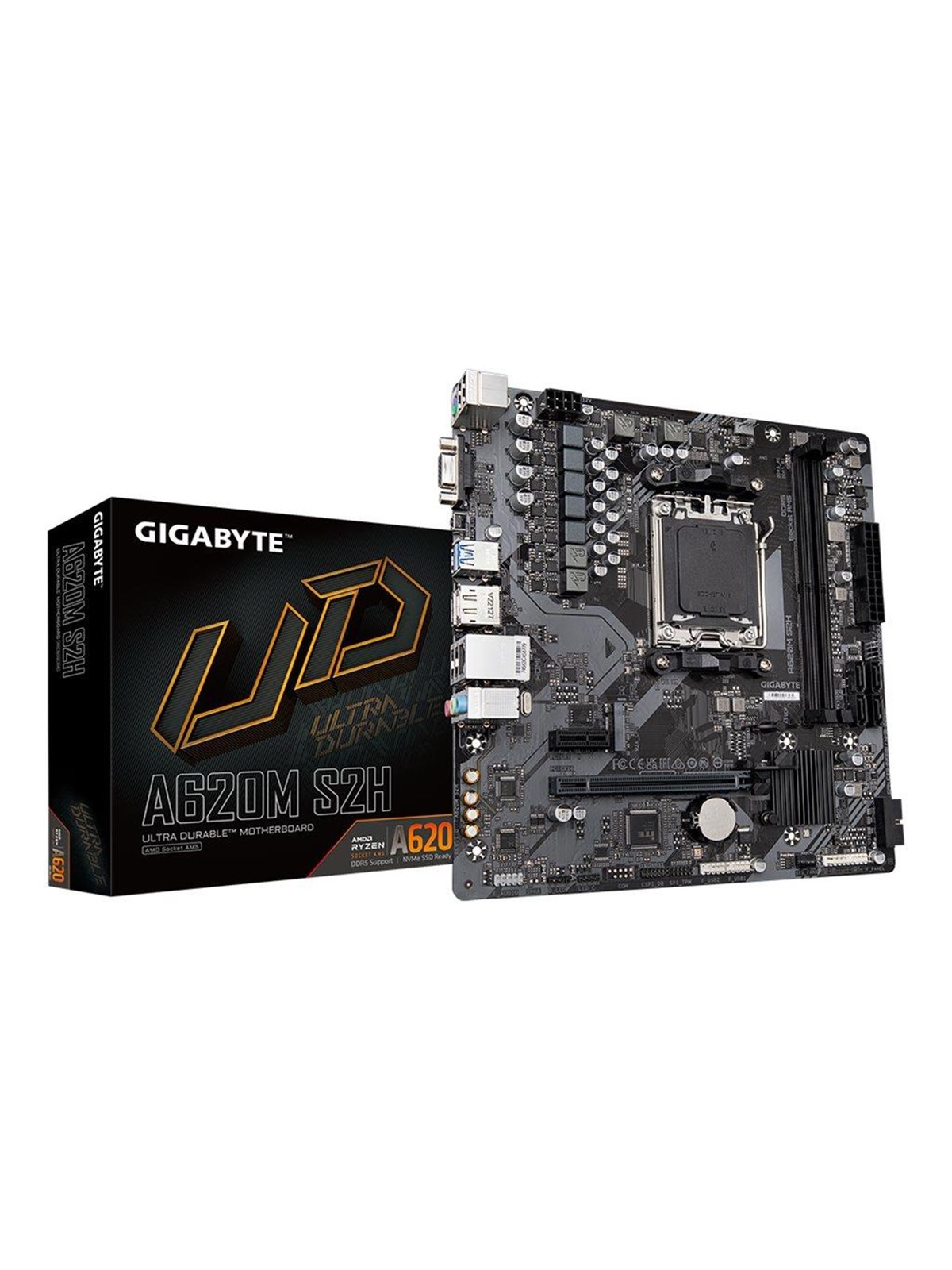 GIGABYTE A620M S2H Mainboard - AMD A620 - AMD AM5 - DDR5 RAM - Micro-ATX