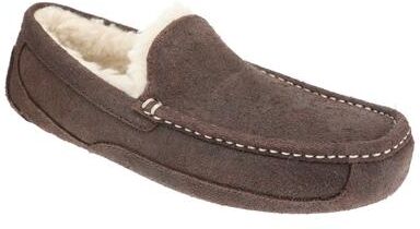 UGG Ascot Leather Distressed - Mens 7 Brown Slipper Medium