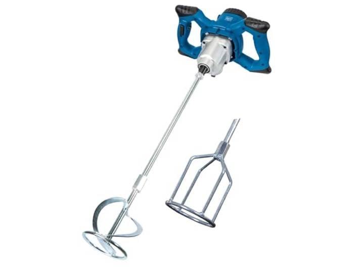 Scheppach Malaxeur PM1400 Mélangeur à main 1400W Turbines incluses Emmanchement M14 700 min-1 2 vitesses Poignées ergonomiques Idéal pour peinture\, mortier et crépis