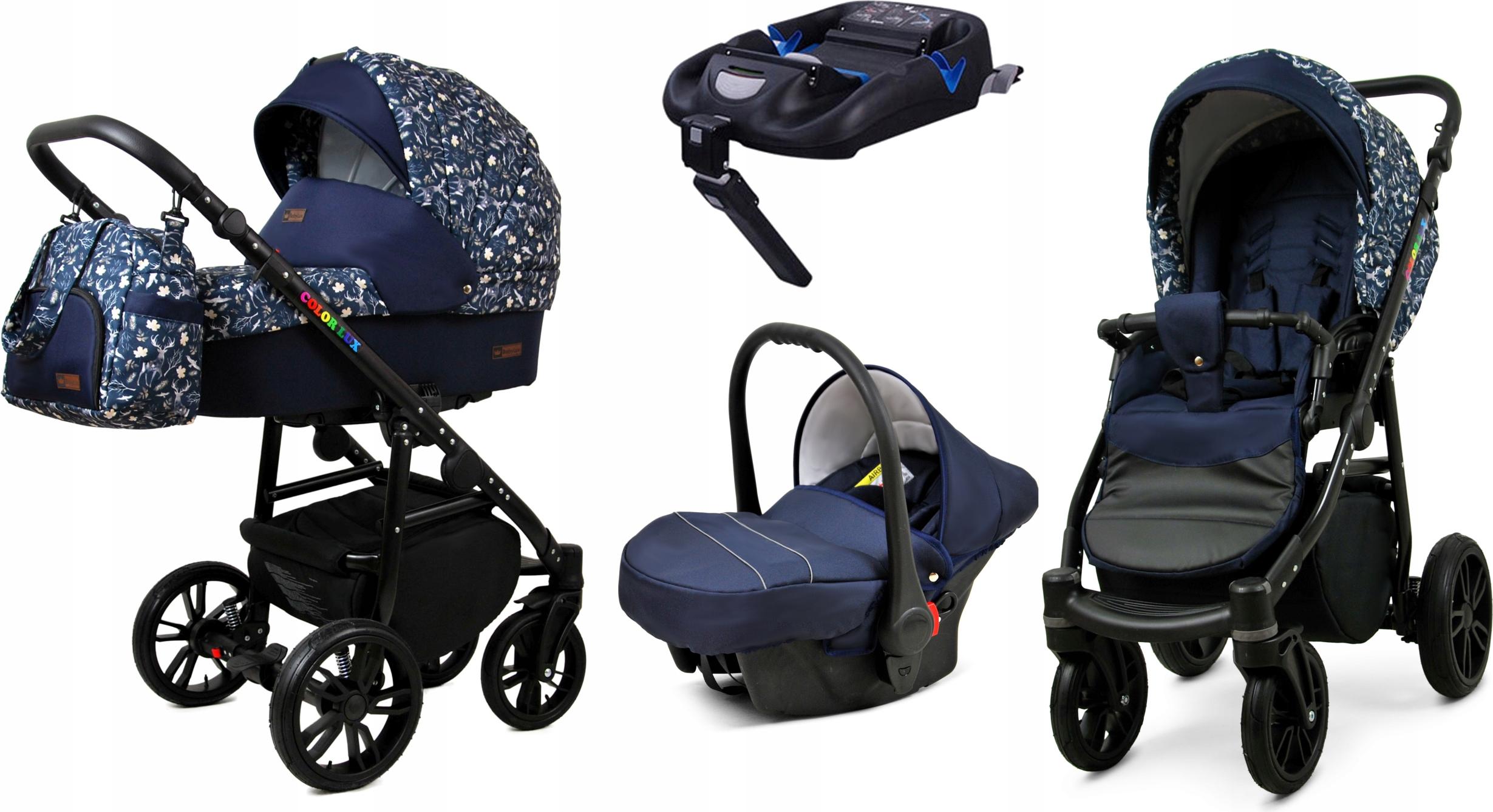 BabyLux Color Lux | 4in1 Kinderwagen Set | Forest Deer | Kombikinderwagen | Kinderwagenset | Is