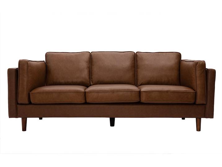 3-Sitzer-Sofa aus braunem Leder BRADLEY - Büffelleder