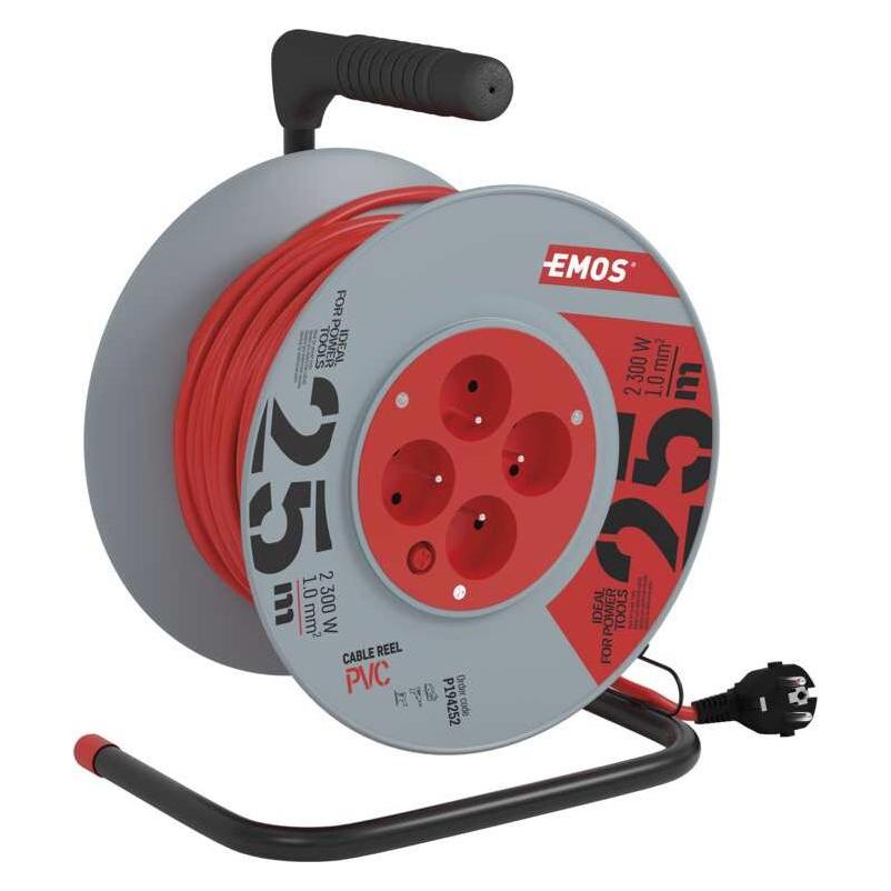 Emos prodlužovací buben - 4 zásuvky, 25m, 1.0mm (25 m, 1 mm²) (P194252)