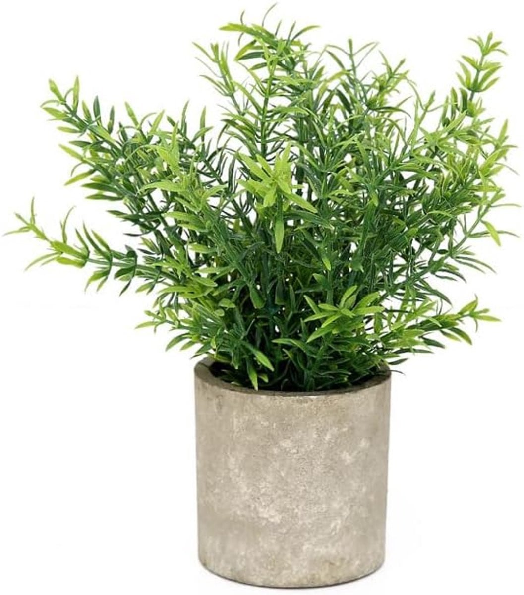 Onderhoudsvrije kunstbamboe in pot, groene kunstplant voor decoratie, 20 cm