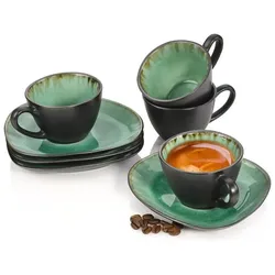 Sänger Geschirr, Tasse, Espressotassen Set Palm Beach mit Untertassen (120 ml, 8x)