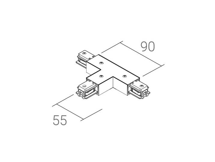 Ivela T-Verbinder SQUARE 48 V, weiß, Schutzleiter links V, weiß / opal, Kunststoff
