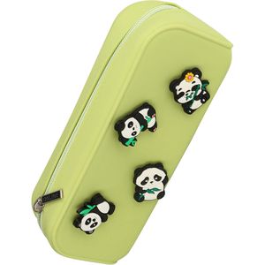 Online Federmäppchen Panda Pins, Schlamperetui, aus Kunststoff, grün