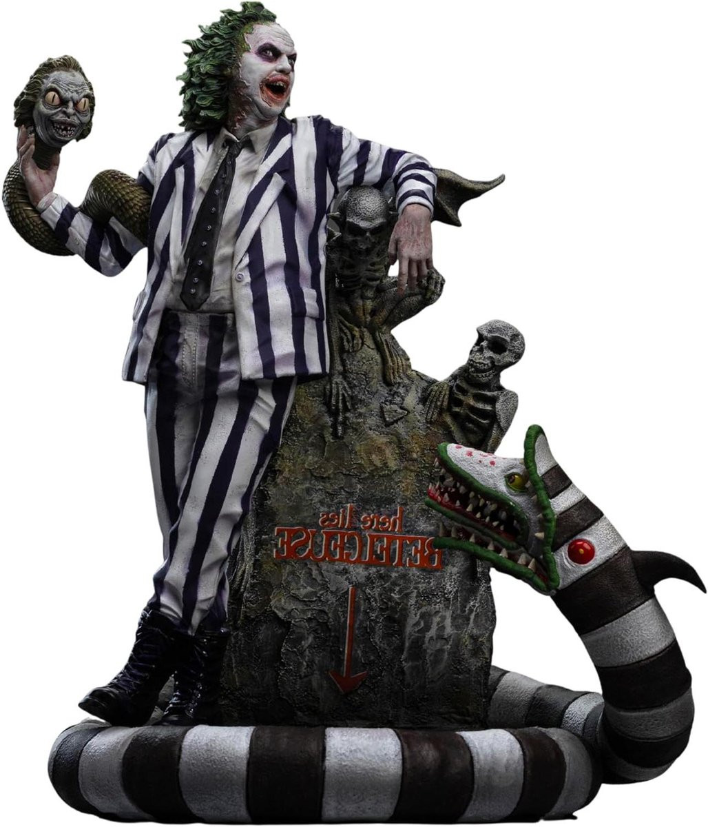 Beetlejuice Standbeeld - Handgeschilderd Film Collectible Decoratie - Multicolor - Hoogte: 18.3 cm