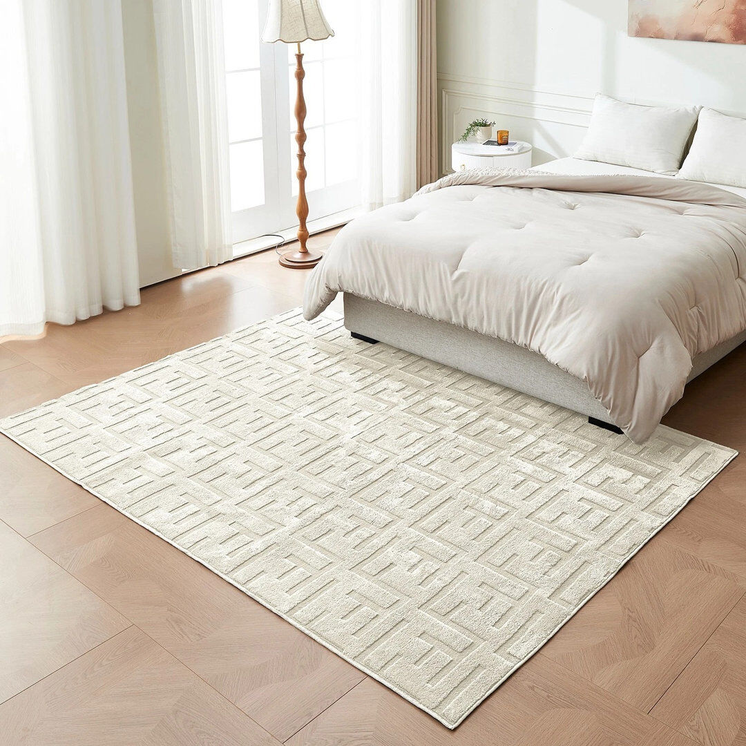 Brayden Studio Rectangle Geometric Area Rug Cream Rectangle 160 cm x 230 cm