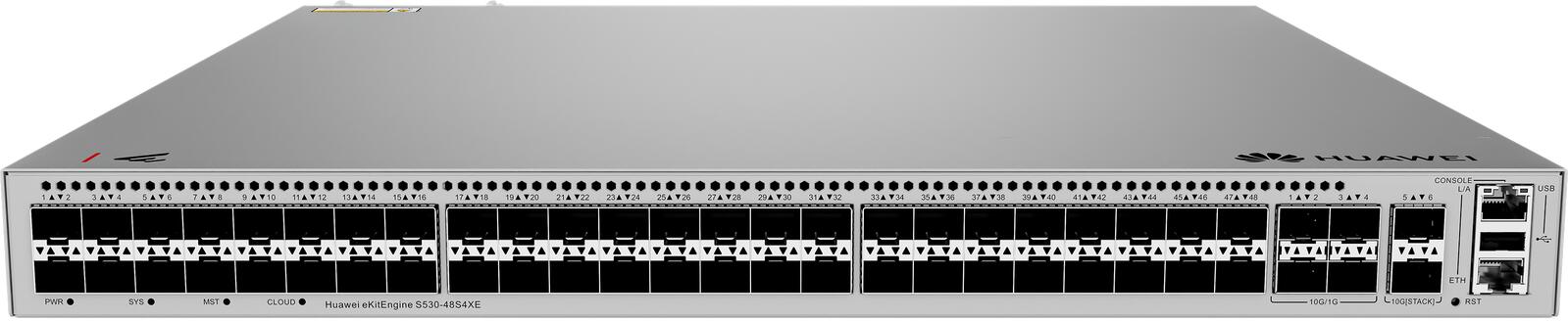 Huawei eKit Switch S530-48S4XE 48x 1GbE SFP/RJ45 + 4x 10GbE SFP+ + 2x 10GE Stackports managed L3 98012558