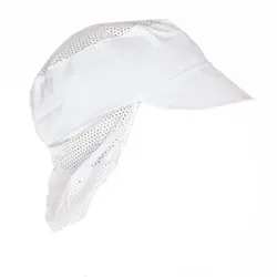 5x10x Schildmütze "Air Plus" aus Polycotton Weiss Einheitsgröße Kochmütze SchirmmützeKochhut