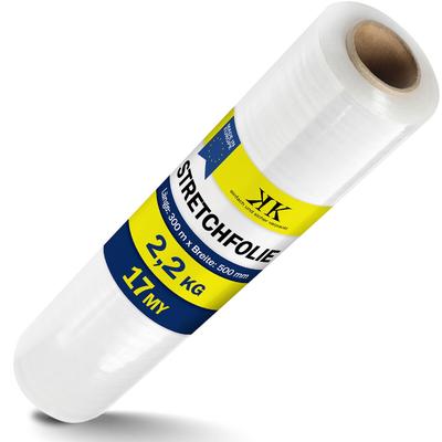 KK Verpackungen 3 Rollen Stretchfolie Palettenfolie Wickelfolie 17 my 500mm x 300m transparent