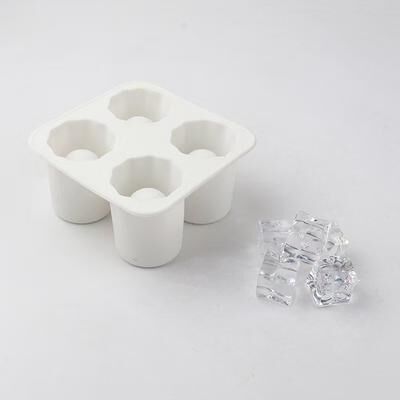 Daily Deals Depot Frozen Shot Glass Silicone Ice Mold Tray For Whiskey Cocktails & Party Drinks white