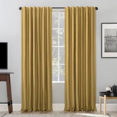 Sun Zero Evelina Faux Dupioni Silk Thermal Extreme Total Blackout Back Tab Curtain Panel, Single Panel