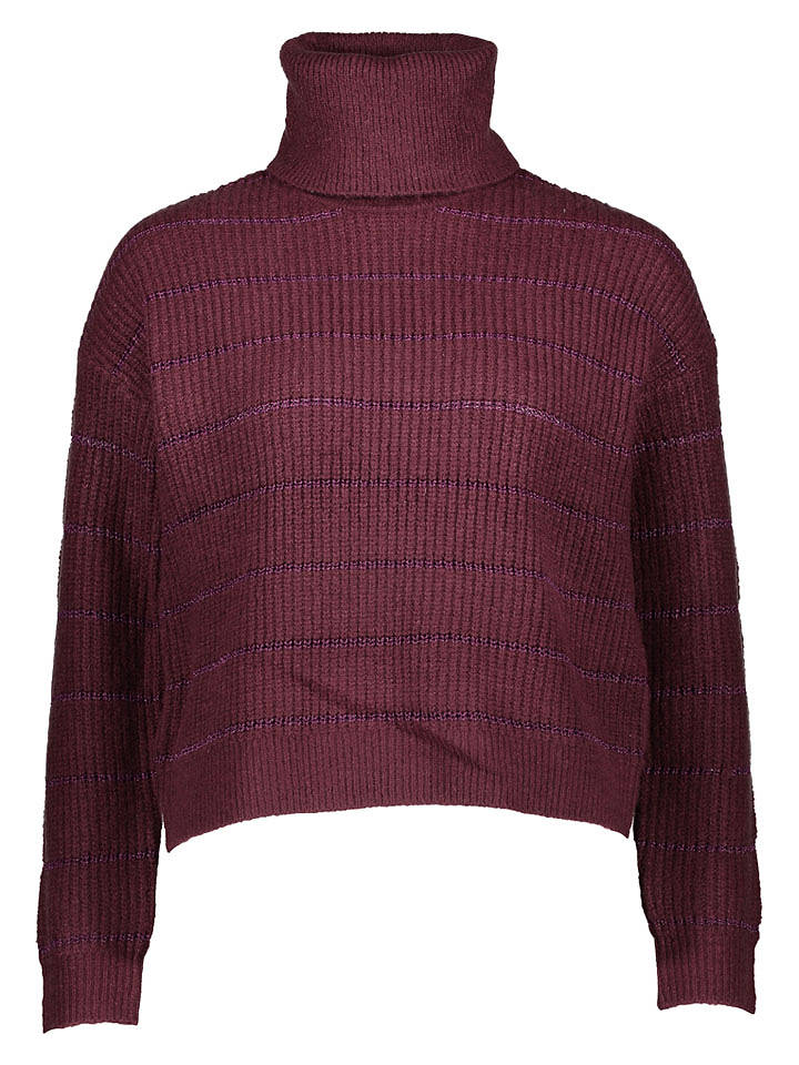 Vila Rollkragenpullover "Zaza" in Bordeaux - S