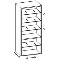 Artiqua 400 Variables Regal, Weiß Glanz, 400-MVR-4-60-68 400-MVR-4-60-68