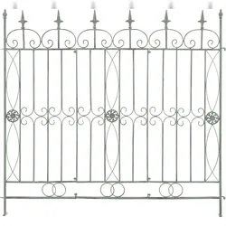 CLP Gartenzaun Mangold Metall HBT: 116x124x1 cm antik-grün