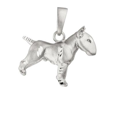 Kettenanhänger JOBO "Anhänger Bullterrier Hund", silber (silber 925), Schmuckanhänger, Damen, Silber 925 (Sterlingsilber), Kettenanhänger, 925 Silber
