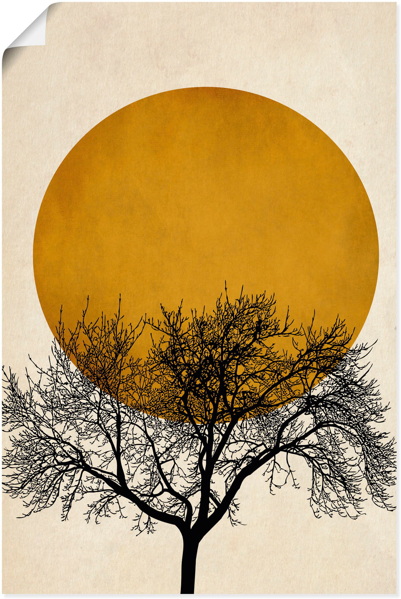 Poster ARTLAND "Wintermorgen", beige (farbe bild(er): naturfarben), B:40cm H:60cm, Bilder, Poster, ohne Rahmen farbe bild(er): naturfarben B/H/T: 40cm x 60cm, Poster Baumbilder Hochformat, 1 Stk.