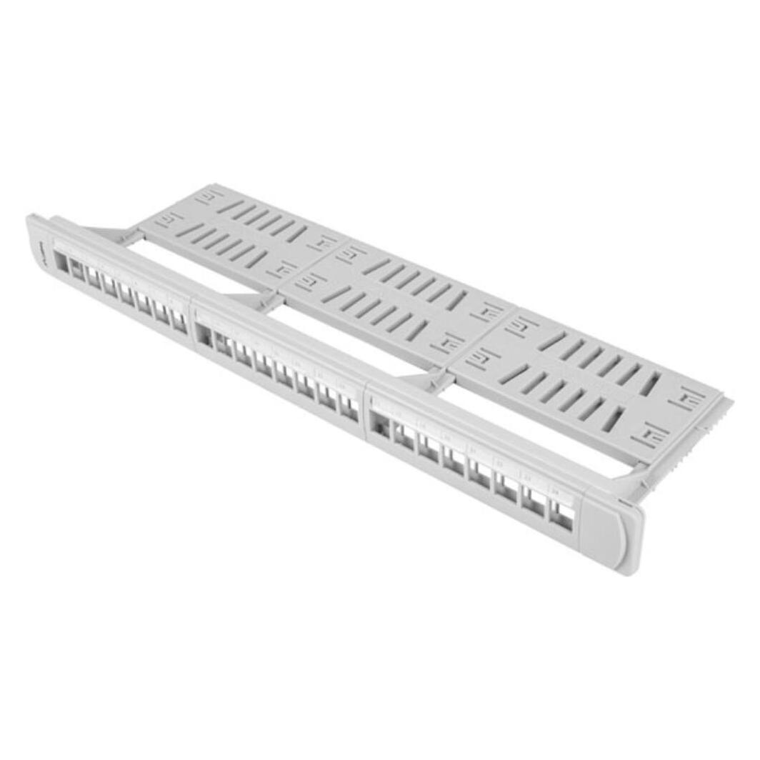 Lanberg PPKS-1124-S Keystone Patch Panel 19 mit Organizer, 24 Ports 1U, Pilkas (PPKS-1124-S)