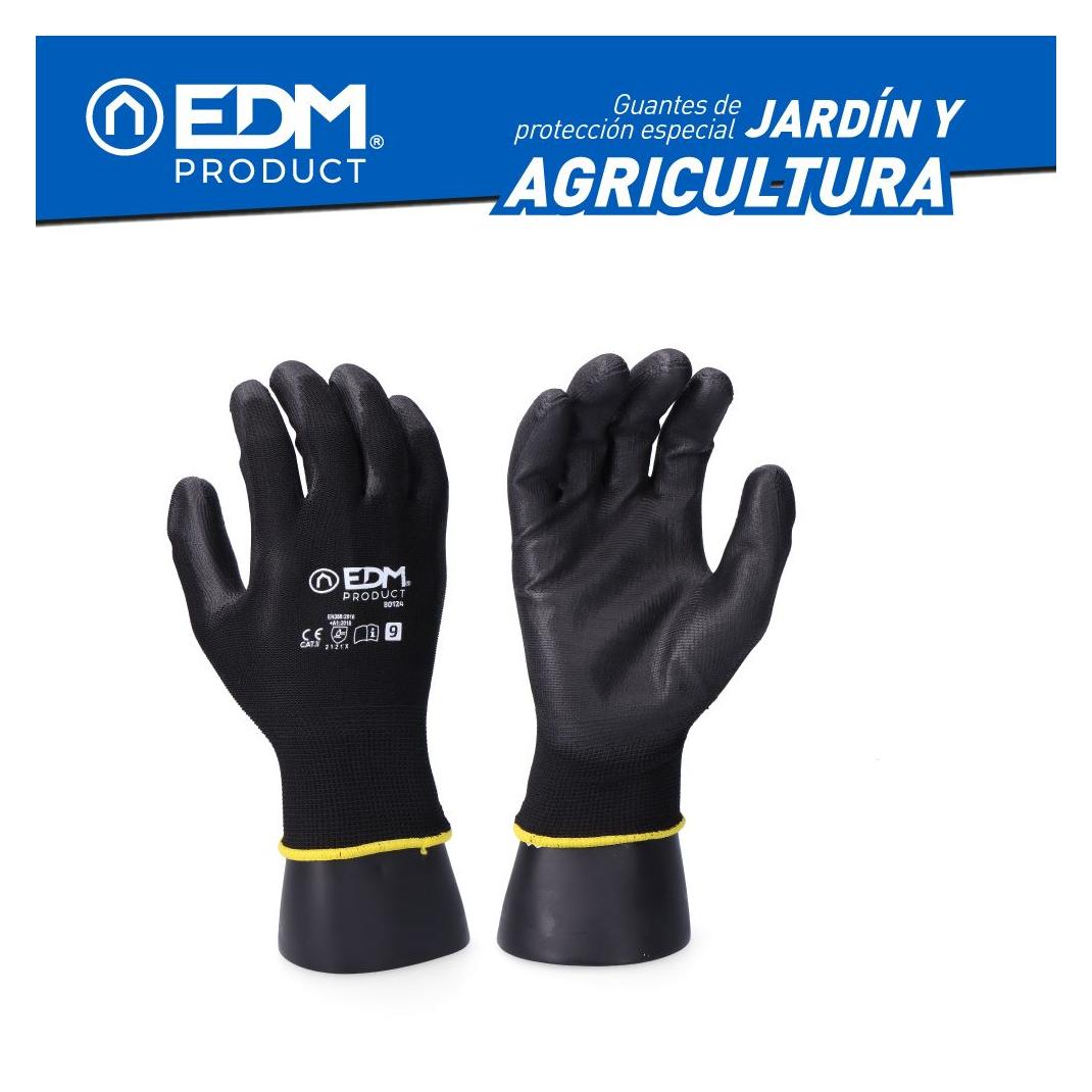 EDM Polyesterhandschuh mit Polyurethan-Handfläche für Gartenarbeit und Landwirtschaft, s-07 (7) (32685521)