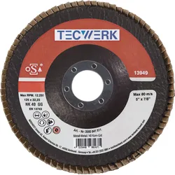 Fächerscheibe D.115mm K.80 kon.Stahl/Holz NK TECWERK