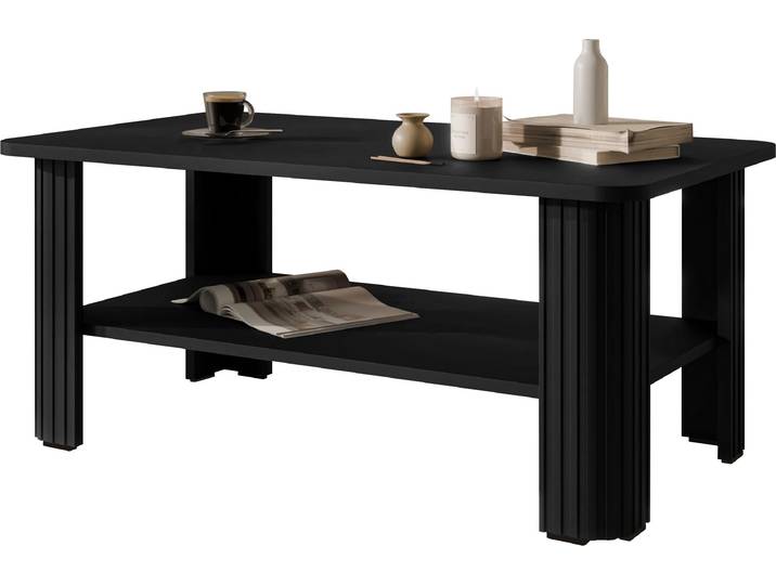 MIRJAN24 Couchtisch Rest mit Ablageboden, Wohnzimmer (Farbe: Schwarz)