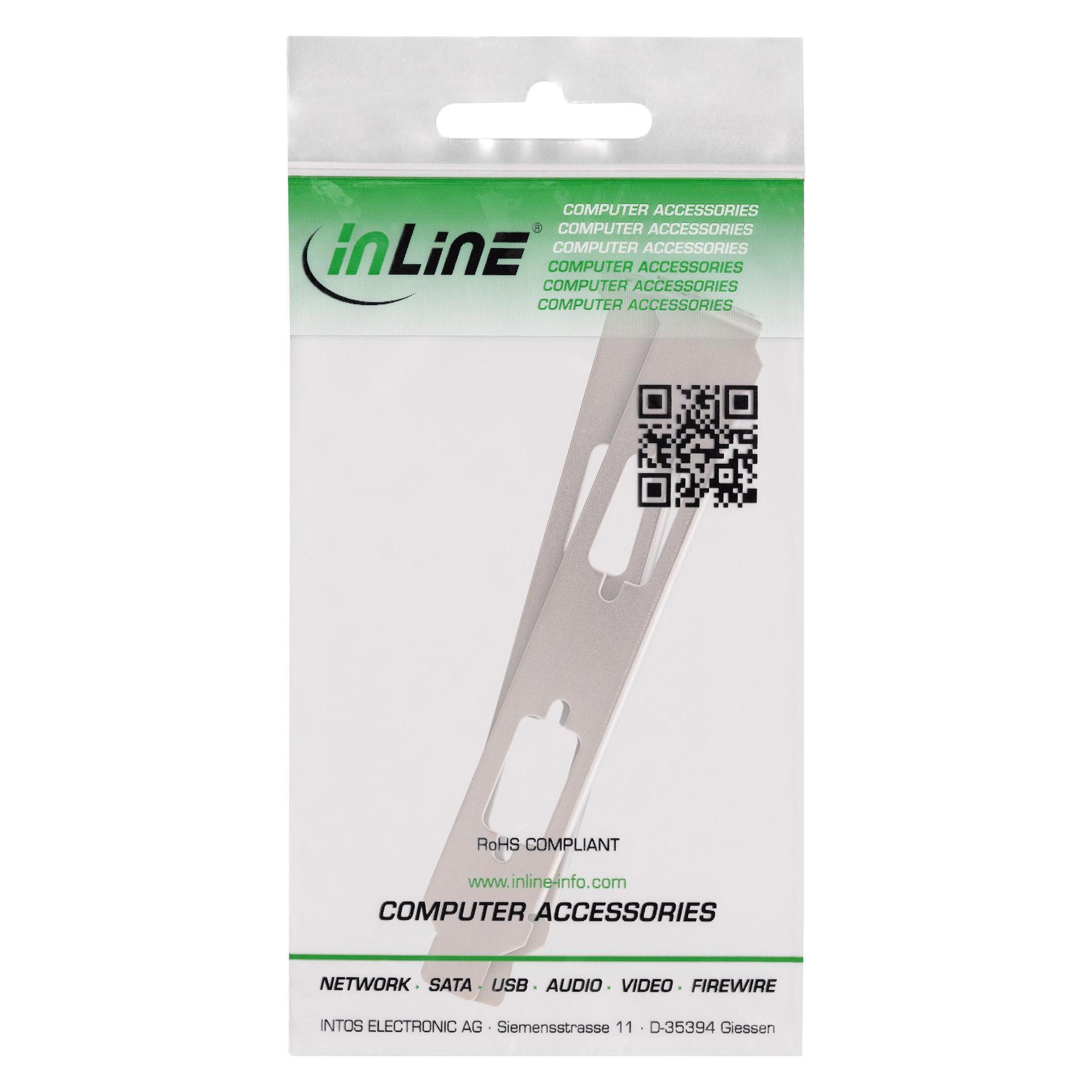 InLine Slotblech, zur Befestigung von 2x 9pol. Sub D Stecker oder Buchse, 2er Pack (11109A)