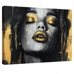 LEINWANDBILD Abstrakt Frau Schwarz Modern groß 100x70