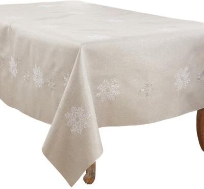 Saro Lifestyle Elegant Tablecloth With Snowflake Design