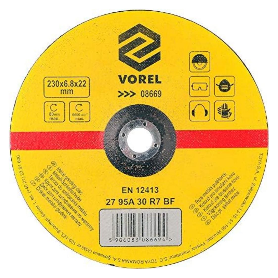Toya Convex Grinding Wheel 230 x 22 x 6.8mm (08669)