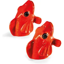 Lund-Stougaard Salt & pepper Dispenser - Fishes for Dishes (210730), Pfeffermühle + Salzmühle, Rot