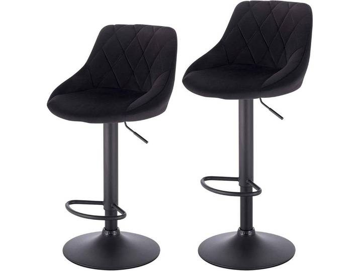 Woltu Barhocker (2 St), höhenverstellbar, drehbar, gut gepolstert, Samt