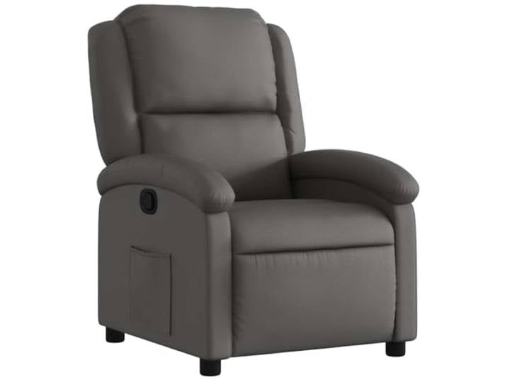 Heofavd Relaxsessel aus Echtleder Manuell Verstellbar TV Sessel Grau
