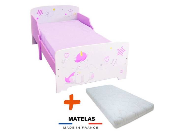 Lit en bois Licorne + Matelas
