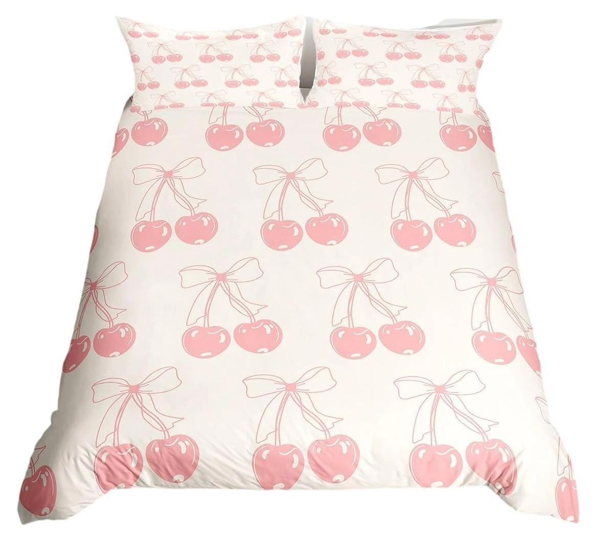 Roze Duvet Cover Set voor Meisjes met Strik
