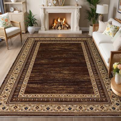 Garvee Vintage Floral Geometric Bordered Area Rug