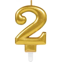Kerze gold Zahl 2