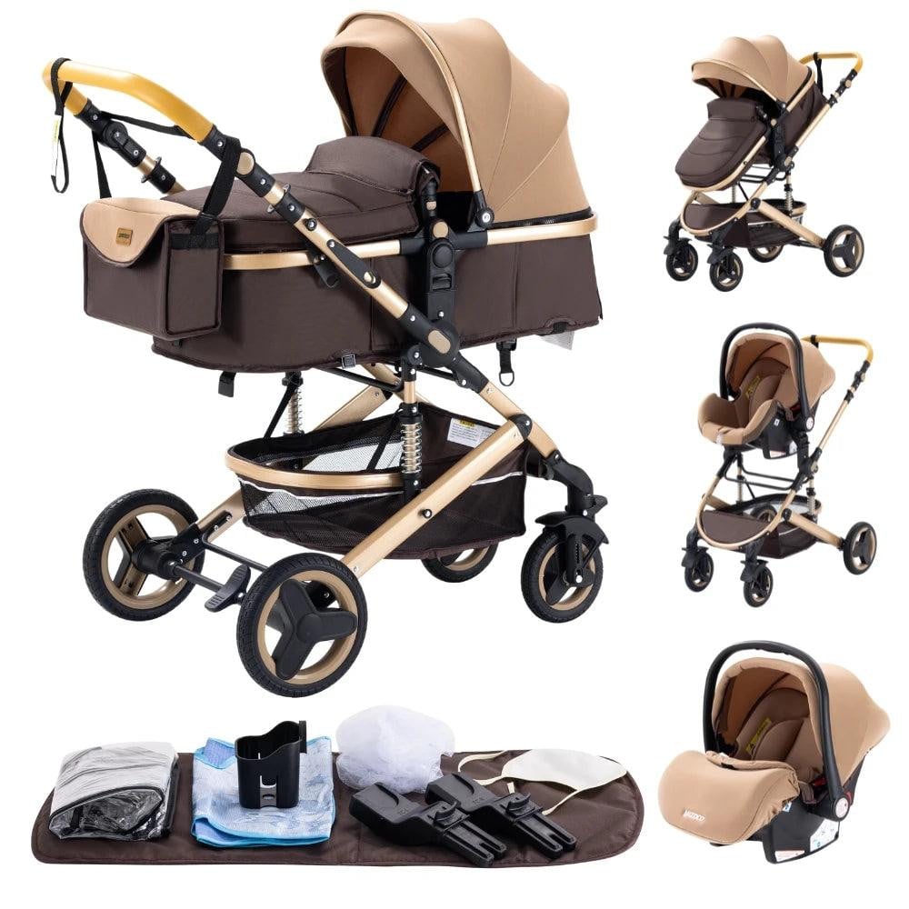Selius Luxe 3 in 1 Kinderwagen - Opklapbare Wandelwagen