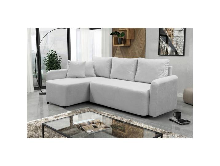 Mid.you Ecksofa Stern, Hellgrau, Kunststoff, 3-Sitzer, Füllung: Schaumstoff, Ottomane links, L-Form, 207x152 cm, Liegefunktion, Wohnzimmer, Sofas & Couches, Wohnlandschaften, Ecksofas