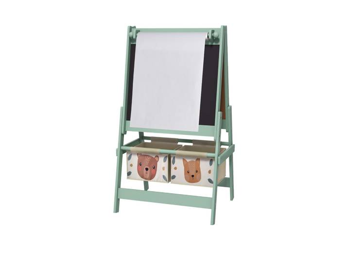 Aiyaplay Kindertafel, 3 in 1 Kinder Staffelei, Doppelseitige Standtafel mit Papierrolle, Grün, teilmassiv, 46.5x93x54 cm, unisex, Dekoration, Malbedarf & Bastelbedarf