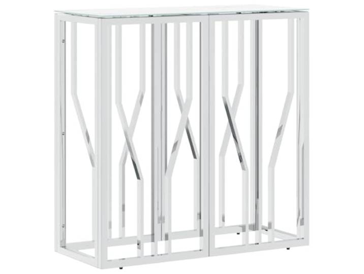 vidaXL Konsolentisch Silbern 70x30x70 cm Edelstahl und Glas