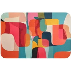 WC-VORLEGER Formen - Bunt - Abstrakt - Flugzeuge Toilettenvorleger 60x40 cm