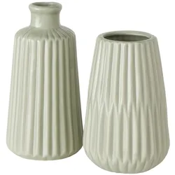 Boltze Vase Esko 2er-Set, Hellgrün