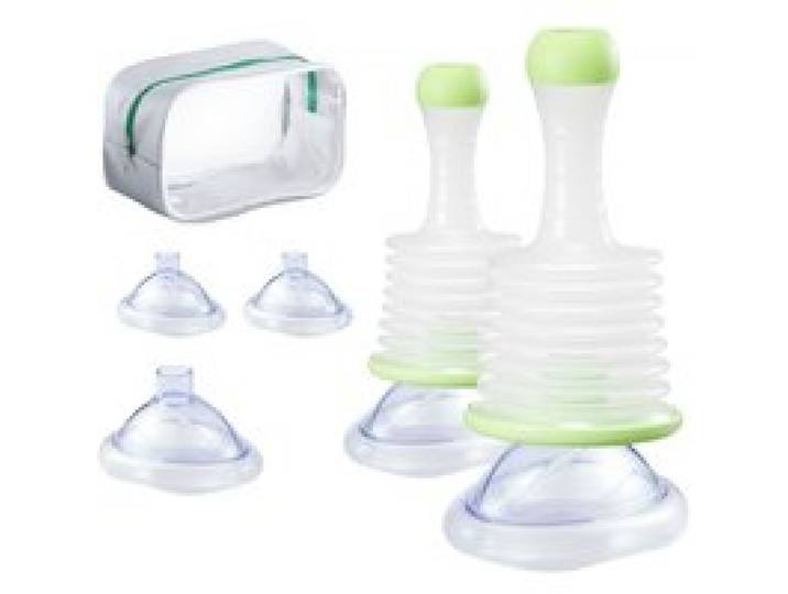 VEVOR Dispositif Anti-étouffement Portable, Kit d’Urgence contre l’Asphyxie, avec 5 Masques Multi-tailles et 1 Sac, Trousse de Premiers Secours pour Retirer les Objets Bloqués, pour Maison École