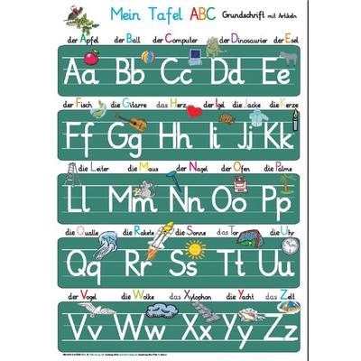 Mein Tafel-ABC in Grundschrift mit Artikeln, Poster von Helga Momm, F&M Verlag, 978-3-912093-42-1