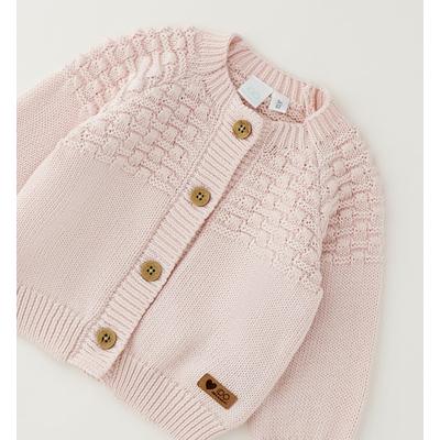 Cardigan IDO "BABY GIRL KNITWEAR", Mädchen, Gr. 92, rosa (pink), 100% Baumwolle, Strickjacken