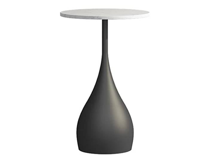 Moderner runder Beistelltisch mit Metallrahmen, Nachttisch(/Black)