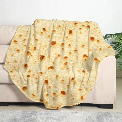 Uplifted Finds Soft Warm Mexican Tortilla Print Flannel Blanket For Couch Sofa Bed Camping 180 Cm X 180 Cm